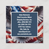 Patriotic American Flag Eagle Business Cards スクエア名刺 (裏面)