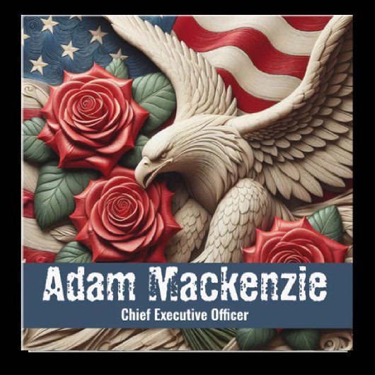 Patriotic American Flag Eagle Business Cards スクエア名刺
