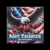Patriotic American Flag Eagle Business Cards スクエア名刺