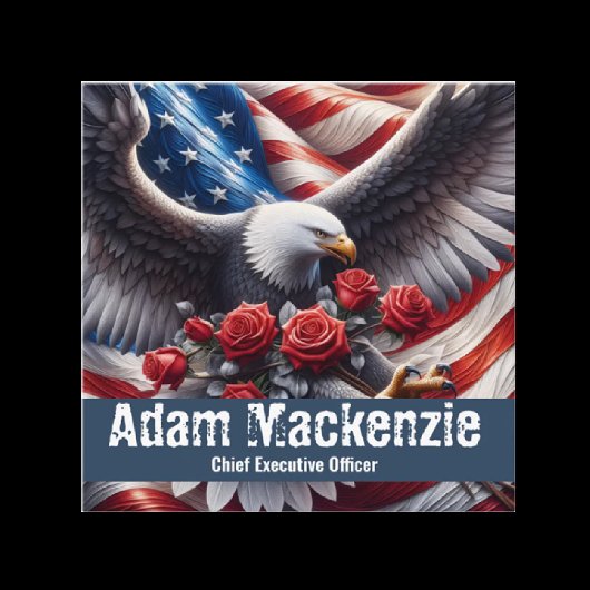 Patriotic American Flag Eagle Business Cards スクエア名刺
