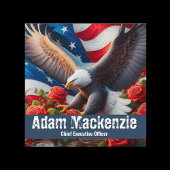 Patriotic American Flag Eagle Business Cards スクエア名刺