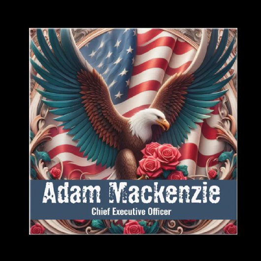 Patriotic American Flag Eagle Business Cards スクエア名刺