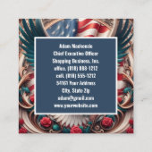Patriotic American Flag Eagle Business Cards スクエア名刺 (裏面)