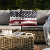 Patriotic American Flag Family Name クッション