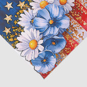 Patriotic American Flag Floral Glitter 薄葉紙 (詳細)