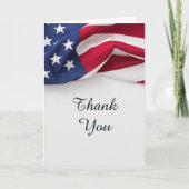 PATRIOTIC American Flag Funeral Folded Thank You サンキューカード (正面)