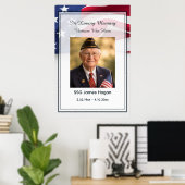 PATRIOTIC American Flag Funeral Photo Display ポスター (ホームオフィス)