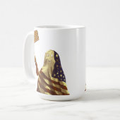 Patriotic American Flag Ghost Halloween コーヒーマグカップ (正面左)