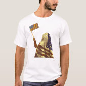 Patriotic American Flag Ghost Halloween Tシャツ (正面)