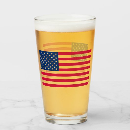 Patriotic American Flag Glass Gift タンブラーグラス (ドリンク裏面)