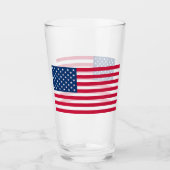 Patriotic American Flag Glass Gift タンブラーグラス (正面)