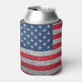 Patriotic American Flag Glitter 缶クーラー (缶正面)