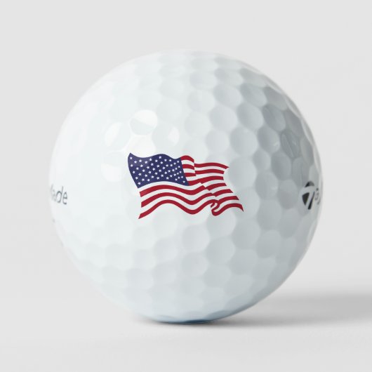 Patriotic American Flag Golf Ball ゴルフボール (正面)