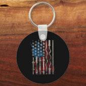 Patriotic American Flag Gym For Weight Lifters  キーホルダー (正面)