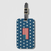 Patriotic American Flag Luggage Tag ラゲッジタグ (正面縦)