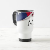 Patriotic American Flag Monogrammed Initial トラベルマグ (正面左)