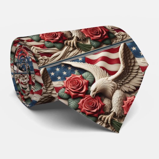Patriotic American Flag Neck Tie ネクタイ (ロール)