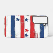 Patriotic American Flag Print Samsung Galaxyケース (裏面横)