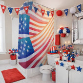 Patriotic American Flag Shower Curtain  シャワーカーテン