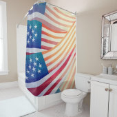 Patriotic American Flag Shower Curtain  シャワーカーテン