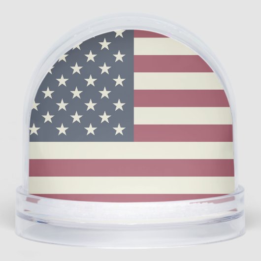 Patriotic American flag snow globe with your photo (正面)