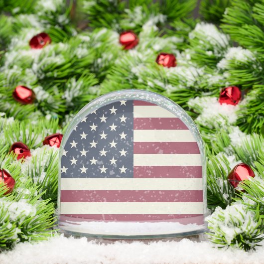 Patriotic American flag snow globe with your photo (クリスマス)