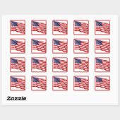 Patriotic American Flag Square Sticker スクエアシール (シート)
