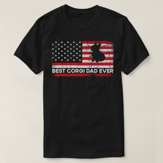 Patriotic American Flag Tshirt For Corgi Dad Lover Tシャツ (デザイン正面)