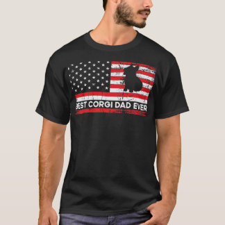 Patriotic American Flag Tshirt For Corgi Dad Lover Tシャツ