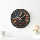 Patriotic American Flag United We Stand ラージ壁時計 (ホーム)