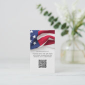 Patriotic American Flag Wedding QR code Details エンクロージャーカード (スタンド正面)