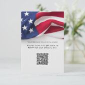 PATRIOTIC American Flag Wedding QR code Reply Card 出欠カード (スタンド正面)