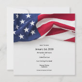 Patriotic American Flag Wedding Save The Date Card セーブザデート (正面)