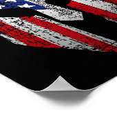 Patriotic American Spartan Warrior Usa Flag Helmet ポスター (角)