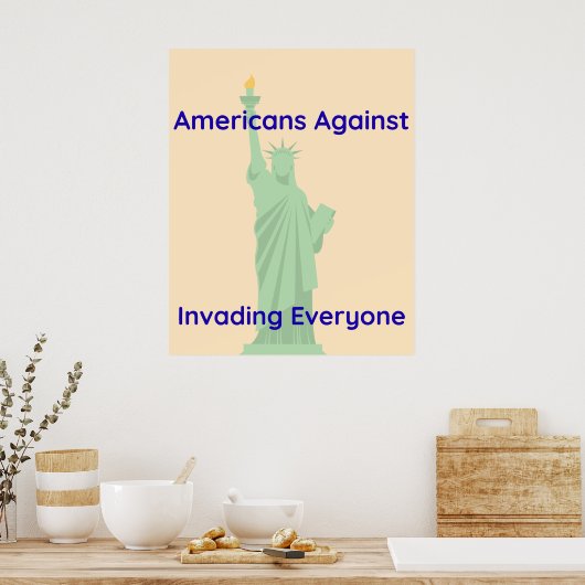 Patriotic American Statue of Liberty ポスター (キッチン)