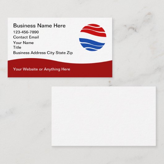 Patriotic American Theme Modern Business Cards 名刺 (正面/裏面)