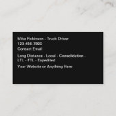 Patriotic American Truck Driver Shipping Service 名刺 (裏面)