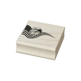 Patriotic American USA Flag Bald eagle art ラバースタンプ