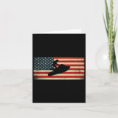Patriotic American Usa Flag Jet Skiing Jet Ski Lov カード (正面)