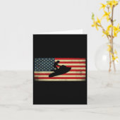 Patriotic American Usa Flag Jet Skiing Jet Ski Lov カード (黄色い花)
