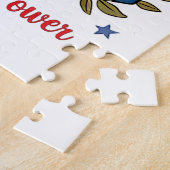 Patriotic American Wildflowers Fourth of July USA ジグソーパズル (側面)