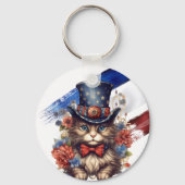 Patriotic Americana Cat キーホルダー (正面)