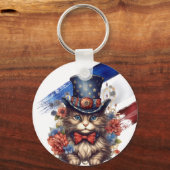 Patriotic Americana Cat キーホルダー (正面)