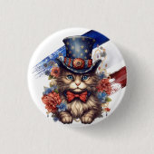 Patriotic Americana Cat 缶バッジ (正面)
