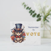 Patriotic Americana Cat Vote ポストカード (スタンド正面)