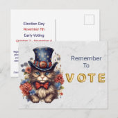 Patriotic Americana Cat Vote ポストカード (正面/裏面)