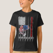 Patriotic Anglers American B Pro Whisperer Fisherm Tシャツ (正面)