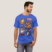 Patriotic Animals 'Merica - Funny 4th of July Pet  Tシャツ (正面フル)