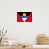 Patriotic Antigua and Barbuda Flag ポスター (キッチン)