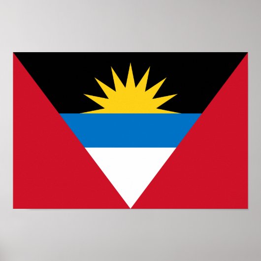 Patriotic Antigua and Barbuda Flag ポスター (正面)